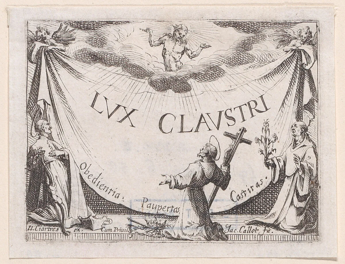 Frontispiece, from Lux Claustri ou La Lumière du Cloitre (The Light of the Cloisters) — Jacques Callot|François Langlois