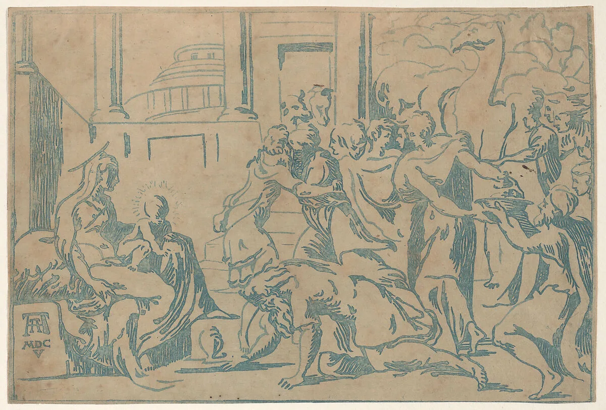 The Adoration of the Magi — Niccolò Vicentino|Parmigianino (Girolamo Francesco Maria Mazzola)|Andrea Andreani