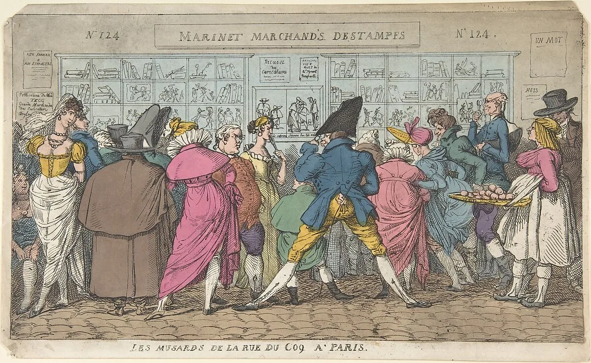 Les Musards de la Rue du Coq à Paris (Dawdlers of the Rue Coq, Paris) — Thomas Rowlandson|Pierre Nolasque Bergeret|Thomas Tegg