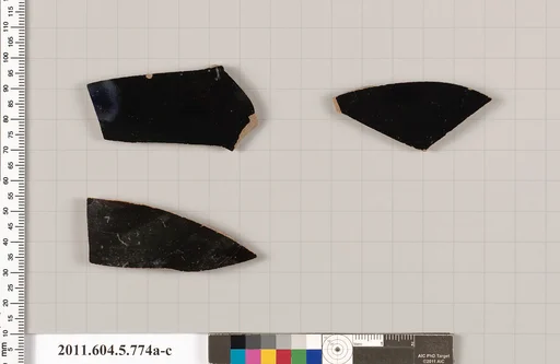 Terracotta fragments of kylikes (drinking cups)