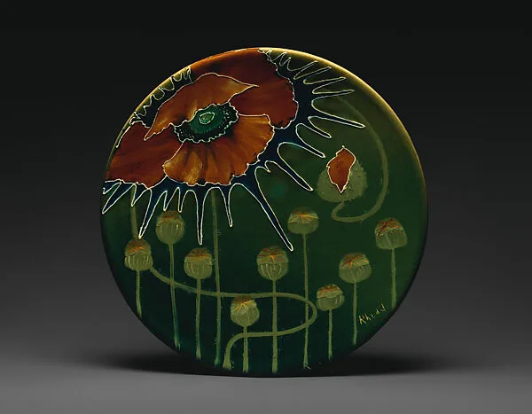 Plaque with poppies — Frederick Hurten Rhead|S. A. Weller Pottery