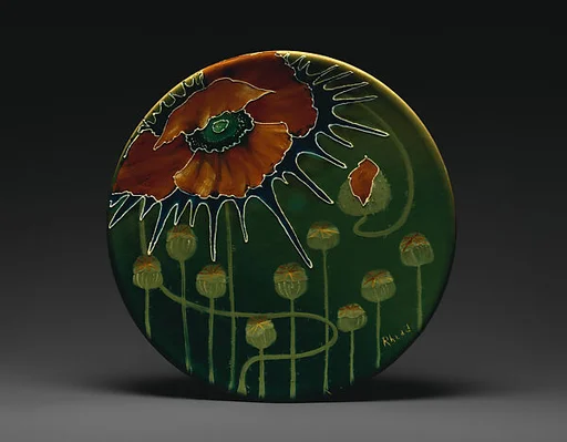 Plaque with poppies