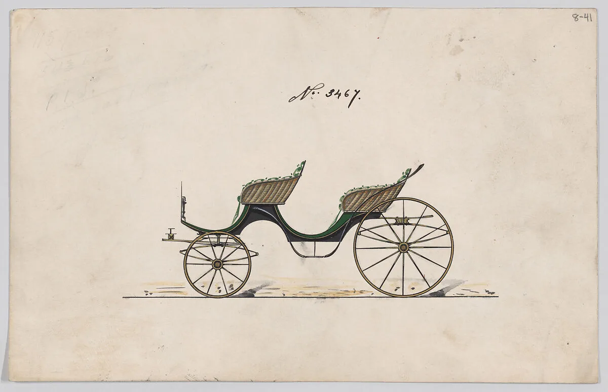 Design for 4 seat Phaeton, no top, no. 3467 — Brewster & Co.
