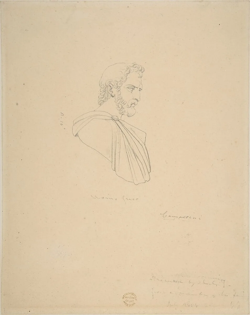 Classical Bust of a Bearded Male Seen in Profile — Vincenzo Camuccini