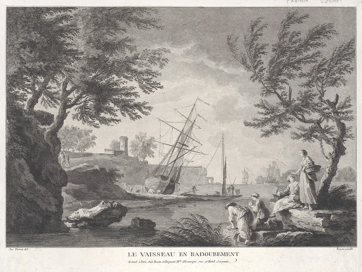 The Ship Being Repaired — Joseph Vernet|Pierre François Basan