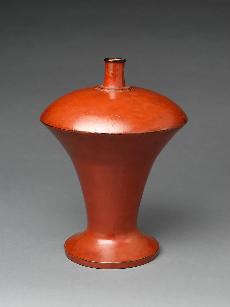 根来塗 瓶子 二口一対|Sake vessel (Heishi) — Unknown