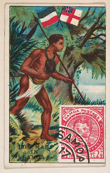 The Mail in Samoa, bakery card from the Stamps and Mail Carriers of All Nations series (D73), issued by the Rochester Baking Company — Rochester Baking Company