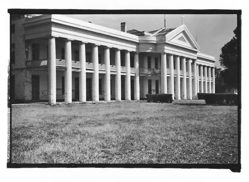 [Large Greek Revival Building with Cross Over Centered Gable, Convent, Louisiana]