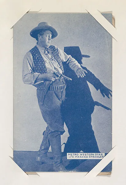 "A Masked Stranger" from Western Stars or Scenes Exhibit Cards series (W412) — Unknown
