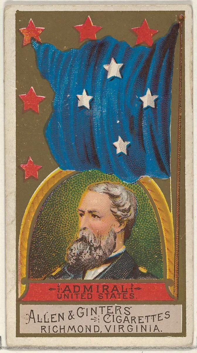 Admiral, United States, from the Naval Flags series (N17) for Allen & Ginter Cigarettes Brands — Allen & Ginter