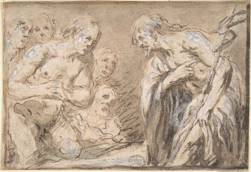 Christ in Limbo (Recto); Saint with Rosary (Verso)