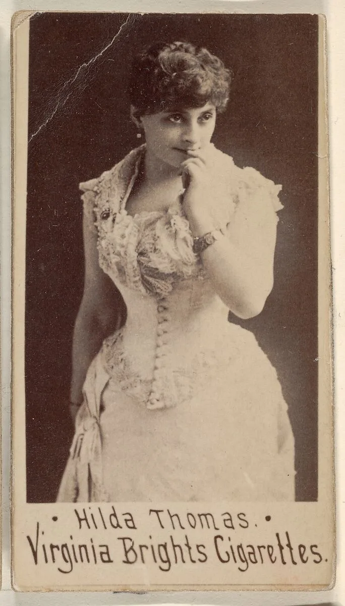 Hilda Thomas, from the Actors and Actresses series (N45, Type 1) for Virginia Brights Cigarettes — Allen & Ginter