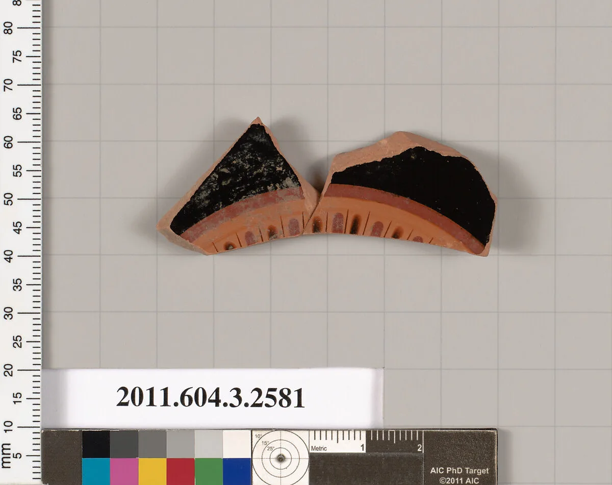 Terracotta fragment of a Little Master cup (drinking cup) — Unknown