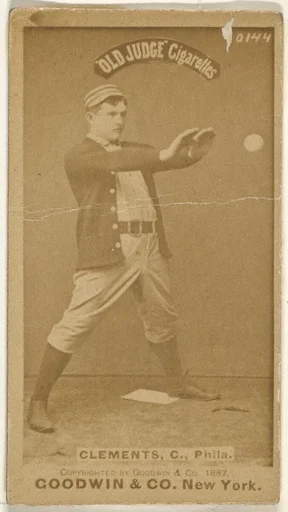 John J. "Jack" Clements, Catcher, Philadelphia, from the Old Judge series (N172) for Old Judge Cigarettes