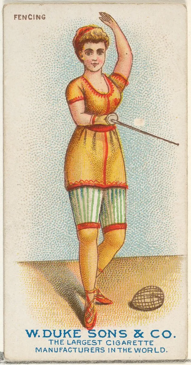 Fencing, from the Gymnastic Exercises series (N77) for Duke brand cigarettes — W. Duke, Sons & Co.