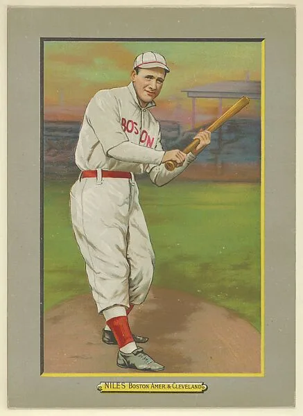 Harry Niles, Outfielder, Boston Red Sox (American League), Cleveland Naps (American League), from Turkey Red Cabinets (T3) — American Tobacco Company
