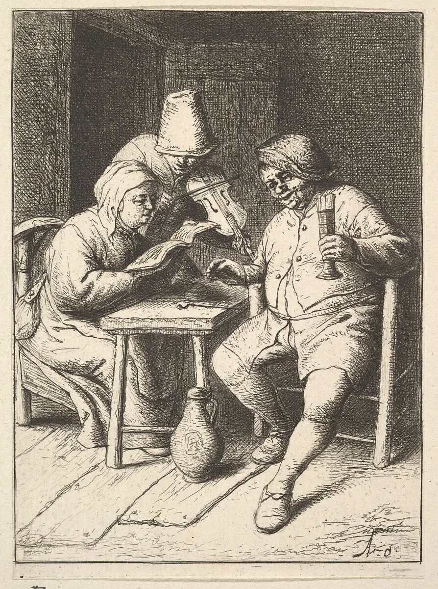 Singing Couple and Violin — Adriaen van Ostade