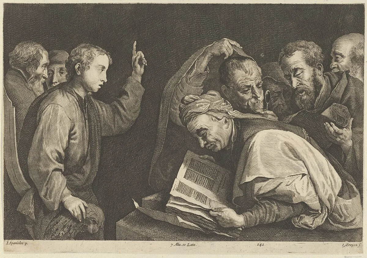 Young Christ Among the Doctors — Jan van Troyen|Jusepe de Ribera (called Lo Spagnoletto)