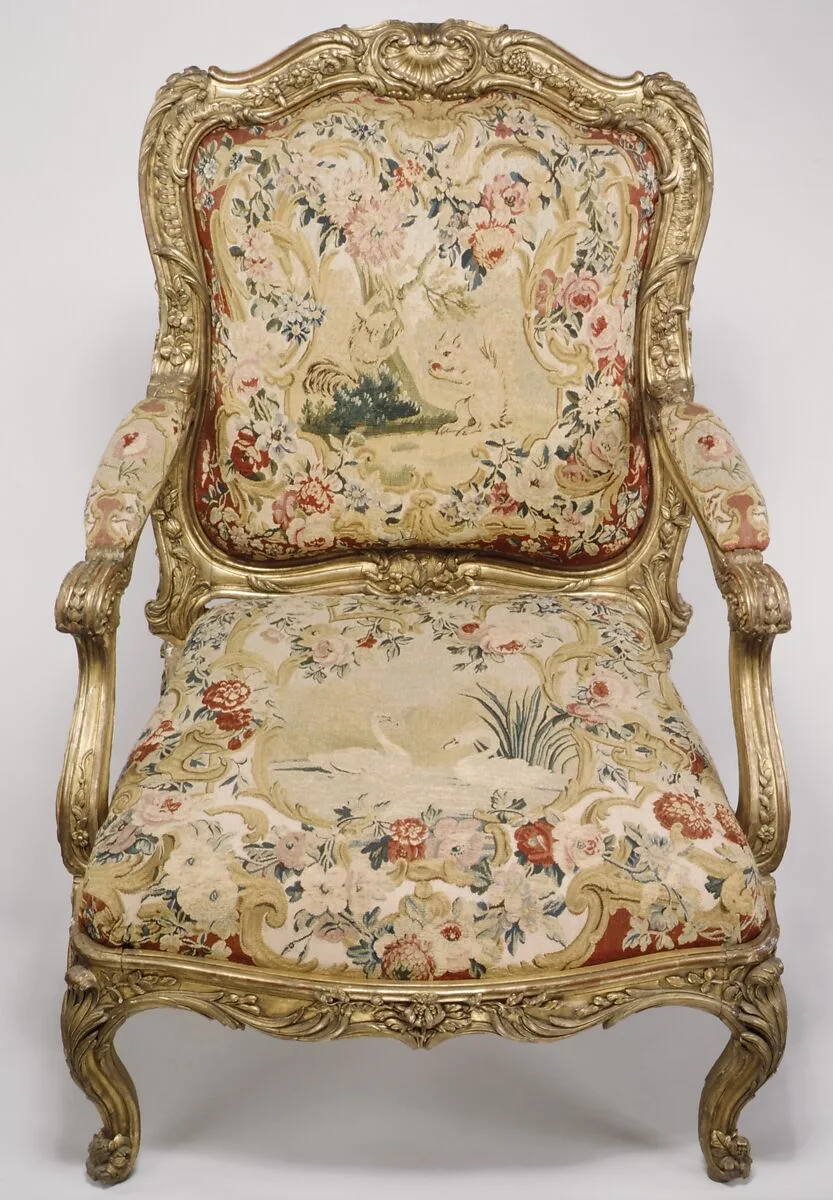 Armchair (fauteuil à la reine) (part of a set) — Nicolas-Quinibert Foliot|Beauvais|Jean-Baptiste Oudry