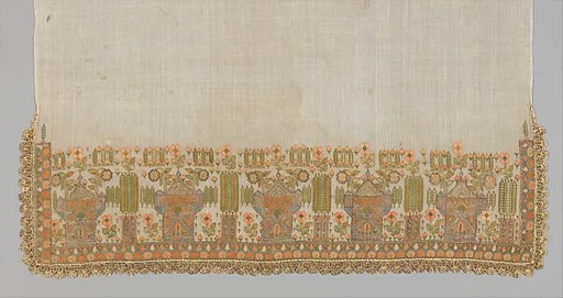 Gold Bordered Napkin with Pavillions