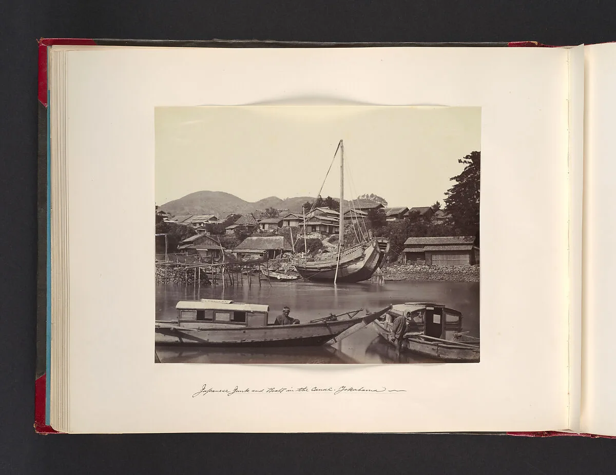 Japanese Junk and Boats in the Canal, Yokohama — John Thomson