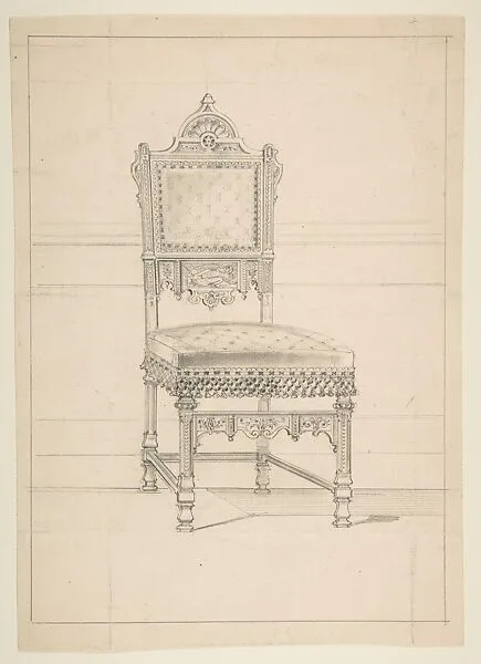Wainscott Chair Design with a Panel Depicting Leda and the Swan — Anonymous, French, 19th century|A. Damon & Co