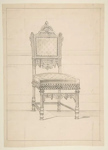 Wainscott Chair Design with a Panel Depicting Leda and the Swan