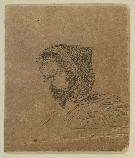 Hooded Male Head (from Sketches on the Coast Survey Plate)