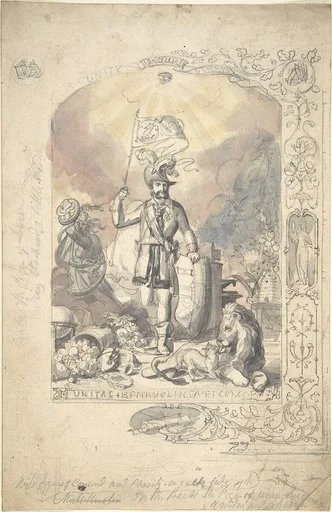 Design for the Ancient Order of Foresters: "Unity, Benevolence and Concord"