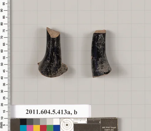 Terracotta fragments of kylikes (drinking cups)
