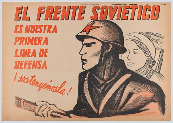 Poster relating to the Soviet offensive against the Nazis in the Battle of Stalingrad — Taller de Gráfica Popular|Pablo Esteban O'Higgins