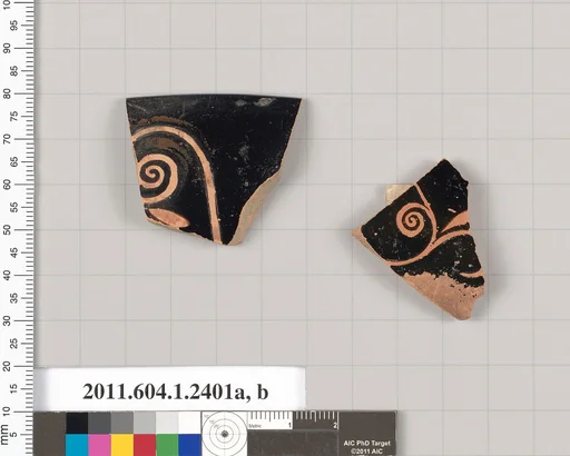 Terracotta fragments of kylikes (drinking cups)