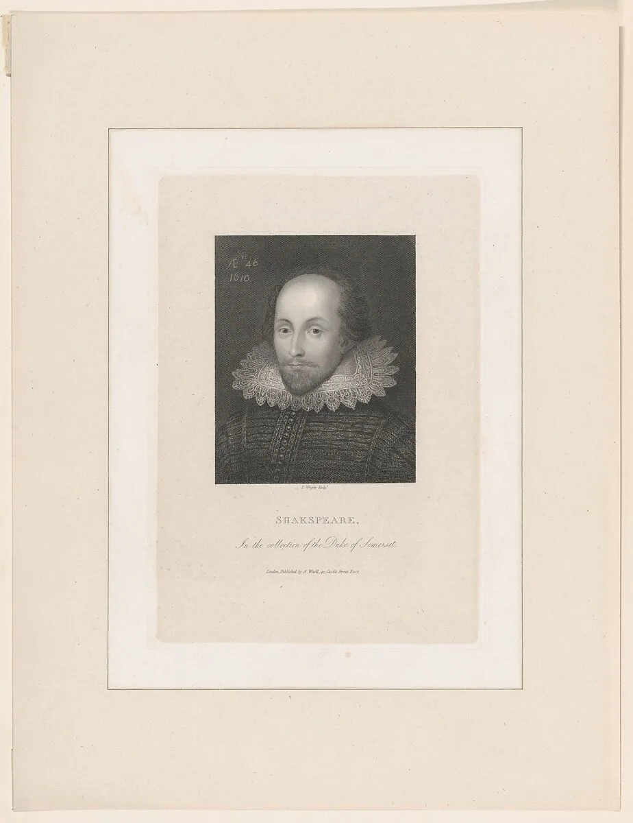 William Shakespeare (formerly known as) — Anonymous, Anglo-Netherlandish, 17th century|Cornelius Janssen|William Shakespeare|Thomas Wright|Abraham Wivell I