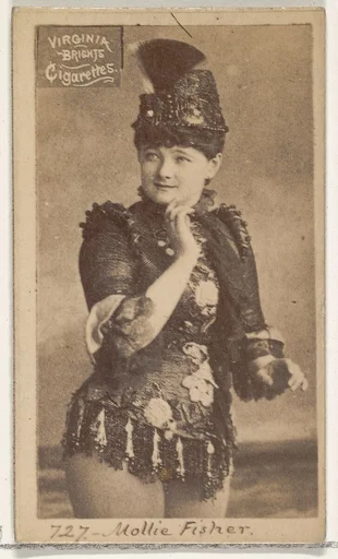 Card 727, Mollie Fisher, from the Actors and Actresses series (N45, Type 2) for Virginia Brights Cigarettes