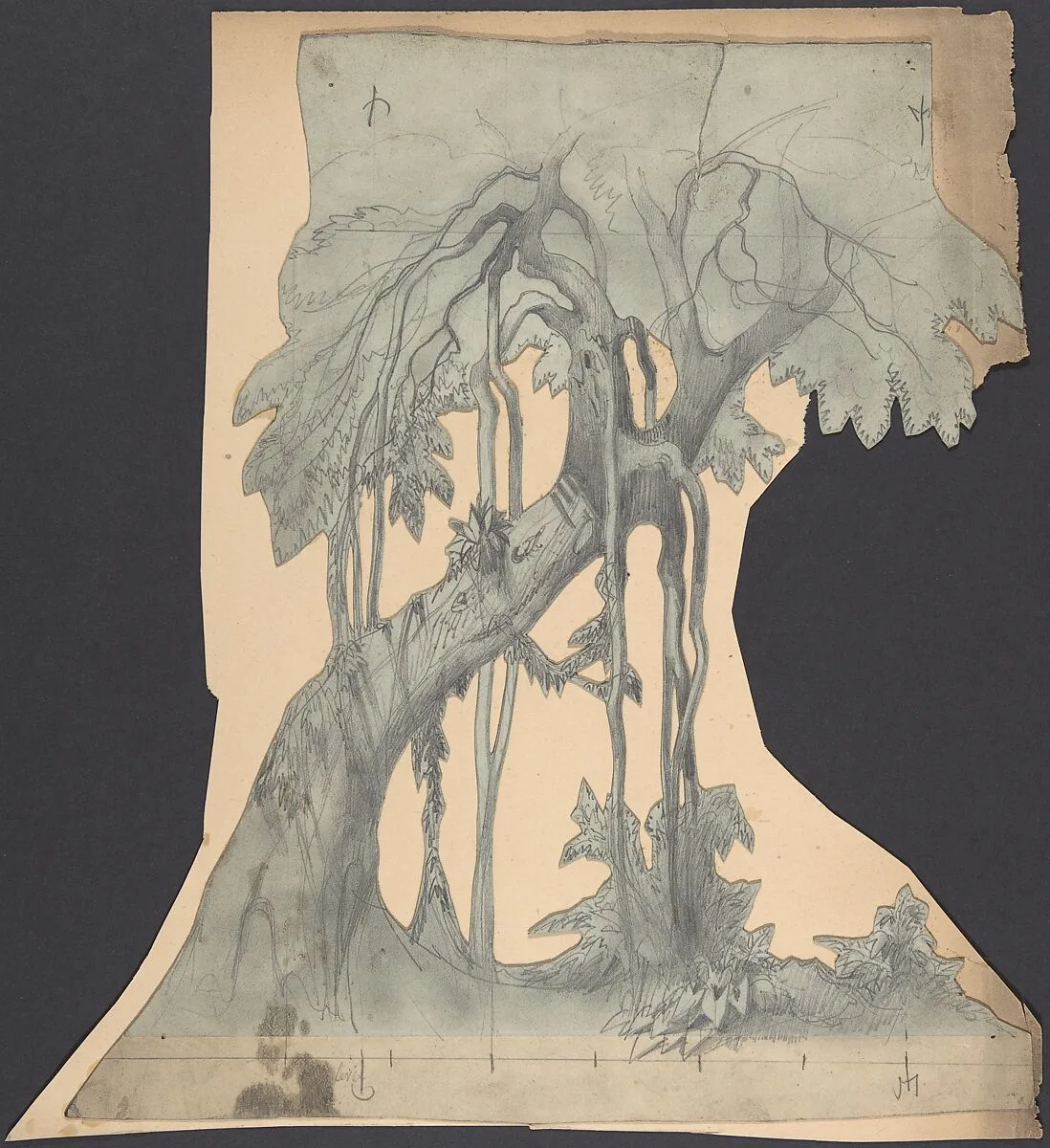 Design for a Stage Set at the Opéra, Paris — Eugène Cicéri