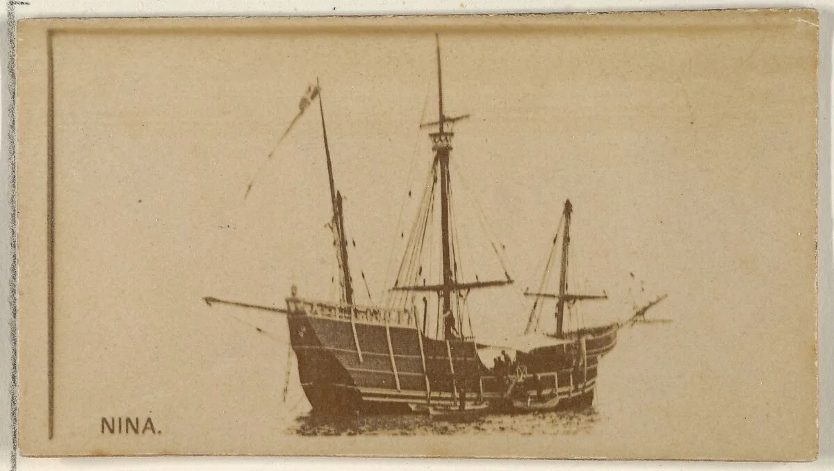 Nina, from the Famous Ships series (N50) for Virginia Brights Cigarettes — Allen & Ginter