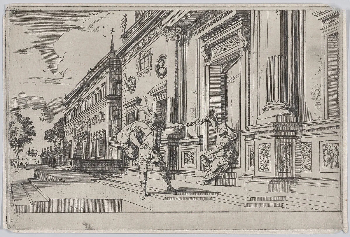 Plate 24: Mercury and Aglauros, from 'Ovid's Metamorphoses' — Johann Wilhelm Baur