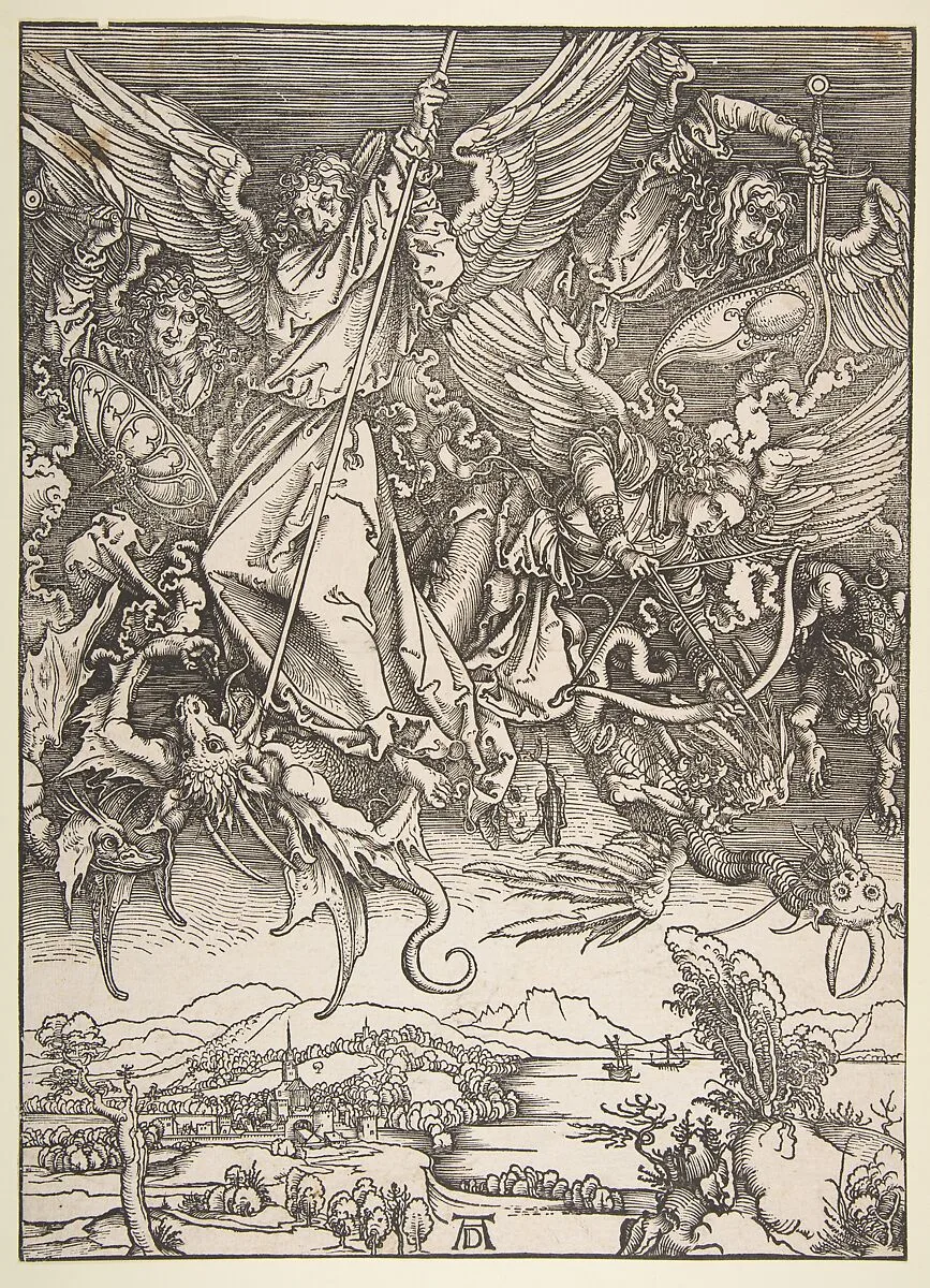 Saint Michael Fighting the Dragon, from "The Apocalypse" — Albrecht Dürer