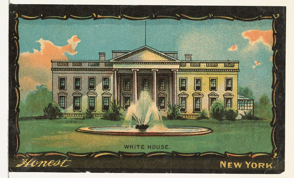 The White House, Washington, D.C., from the Transparencies series (N137) issued by W. Duke, Sons & Co. to promote Honest Long Cut Tobacco — W. Duke, Sons & Co.