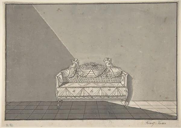 Design for a sofa with putti — Franz Krauß