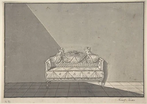 Design for a sofa with putti