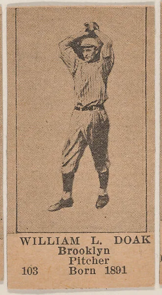 William L. Doak, Brooklyn Pitcher, Baseball photos strip cards -- Brooklyn Dodgers (W504) — Universal Toy & Novelty Manufacturing Company
