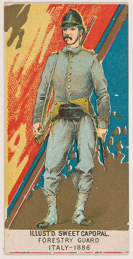 Forestry Guard, Italy, 1886, from the Military Series (N224) issued by Kinney Tobacco Company to promote Sweet Caporal Cigarettes — Kinney Brothers Tobacco Company