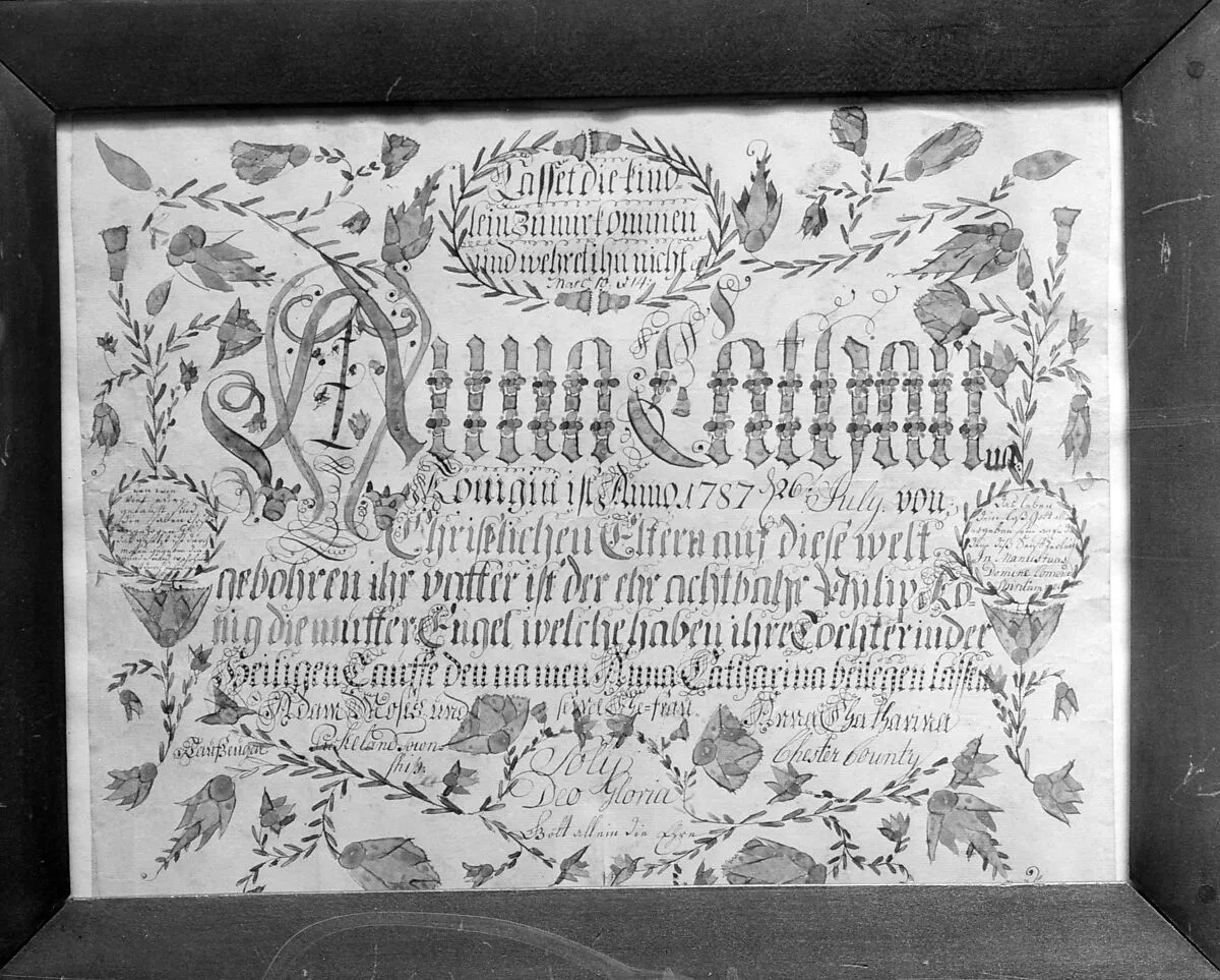 Birth and Baptismal Certificate — Unknown