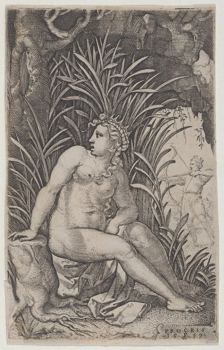 Cephalus and Procris, from The Greek Heroines — Georg Pencz