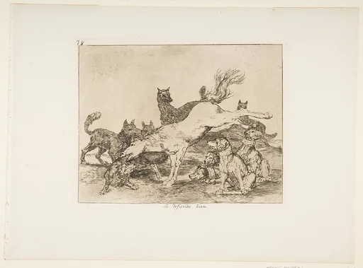 Plate 78 from "The Disasters of War" (Los Desastres de la Guerra): 'He defends himself well' (Se defiende bien)