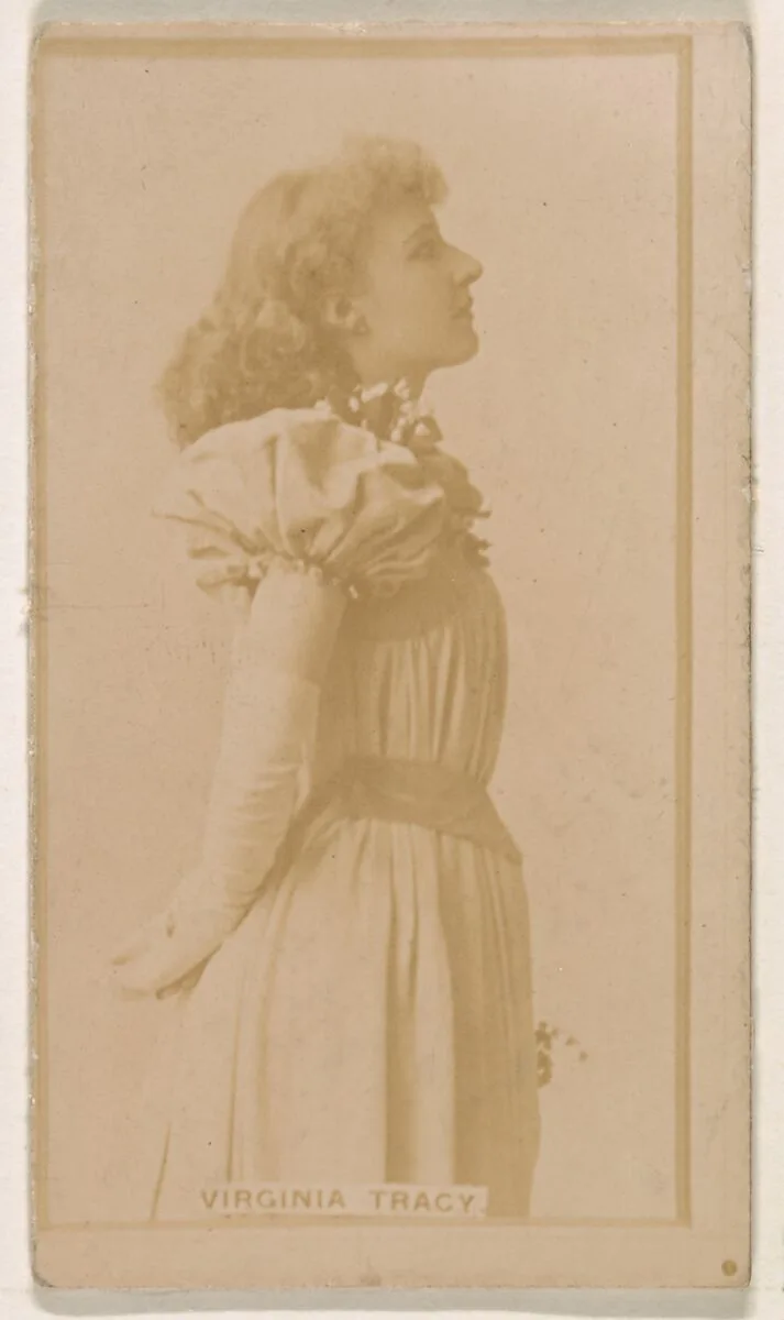 Virginia Tracy, from the Actresses series (N245) issued by Kinney Brothers to promote Sweet Caporal Cigarettes — Kinney Brothers Tobacco Company