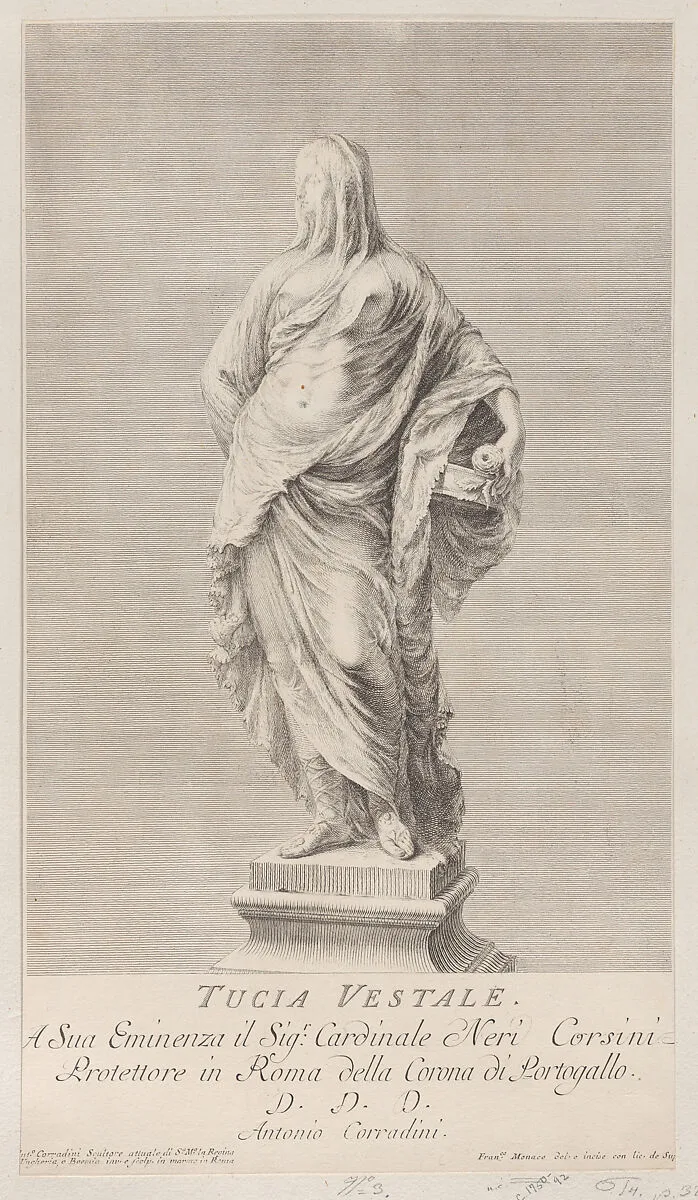 Statue of Tuccia, the ancient Roman Vestal Virgin (Tucia Vestale) — Francesco Monaco|Antonio Corradini