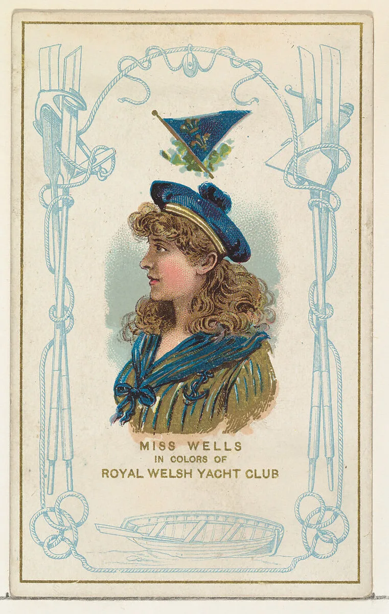 Miss Wells in Colors of the Royal Welsh Yacht Club, from the Yacht Colors of the World series (N140) issued by Duke Sons & Co. to promote Honest Long Cut Tobacco — W. Duke, Sons & Co.