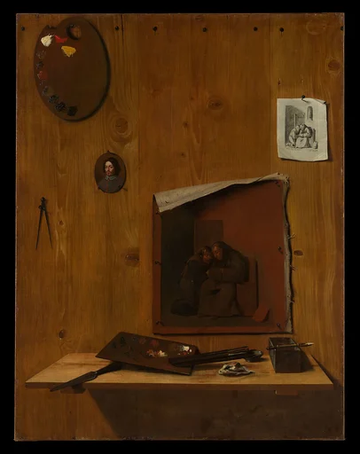 Trompe l'oeil with Palettes and Miniature